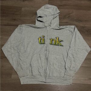 VINTAGE Y2K Tinkerbell heather gray zip up hoodie
